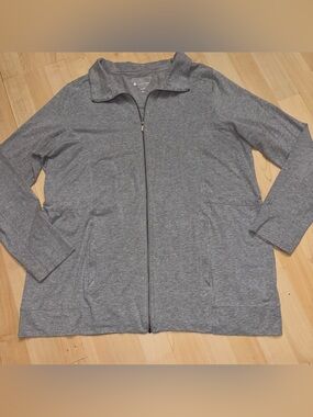 Cooliba Heather Gray UPF 50+ Lightweight Full-Zip Women‎ XL Jacket Bamboo NOTE